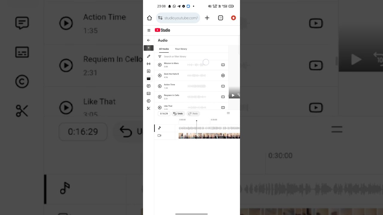 How to add music  and trim video after the youtube video upload ... .... ......