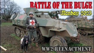 WW2 Reenactment Battle of the Bulge Manhay 2023 - Riding along with a German Panzerjäger Bren 731 !