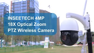INSEETECH 4MP PTZ Security Camera Wireless Outdoor, 18X Optical Zoom Surveillance IP Camera
