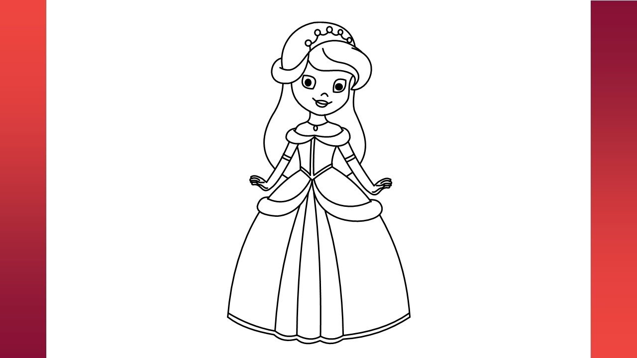 How to draw princess drawing step by step - YouTube