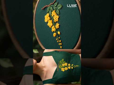 “From Fabric to Luxury Designer Blouse ✨ | Earn $1000/Month with Hand Embroidery” 🌺✨#vishu #shorts