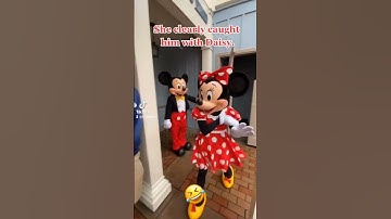 Minnie Mouse catches Mickey Mouse with Daisy Duck at Disneyland  #disney #disneyparks #disneyland