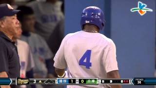 20140610-2 爆米花 國訓vs合庫 3上 合庫策動4-6-3的雙殺守備！