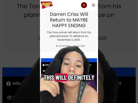 Darrencriss Is Returning To Maybehappyending After Andrew Barth Feldman S Run Broadway Theatre 