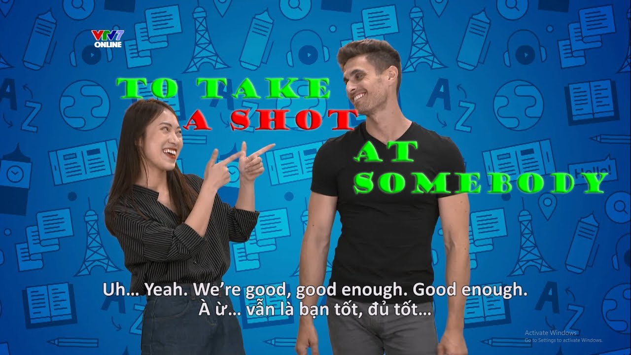 Học tiếng Anh đơn giản | English in a minute | "to take a shot at somebody" [Eng/viet sub]