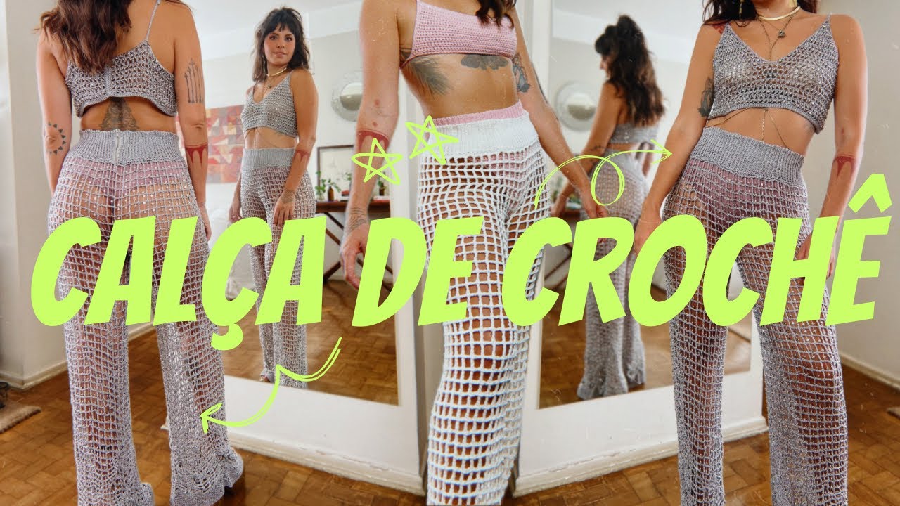 Calça de crochê