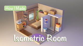 Lowpoly Isometric Room| Blender 3D Modelling Timelapse!