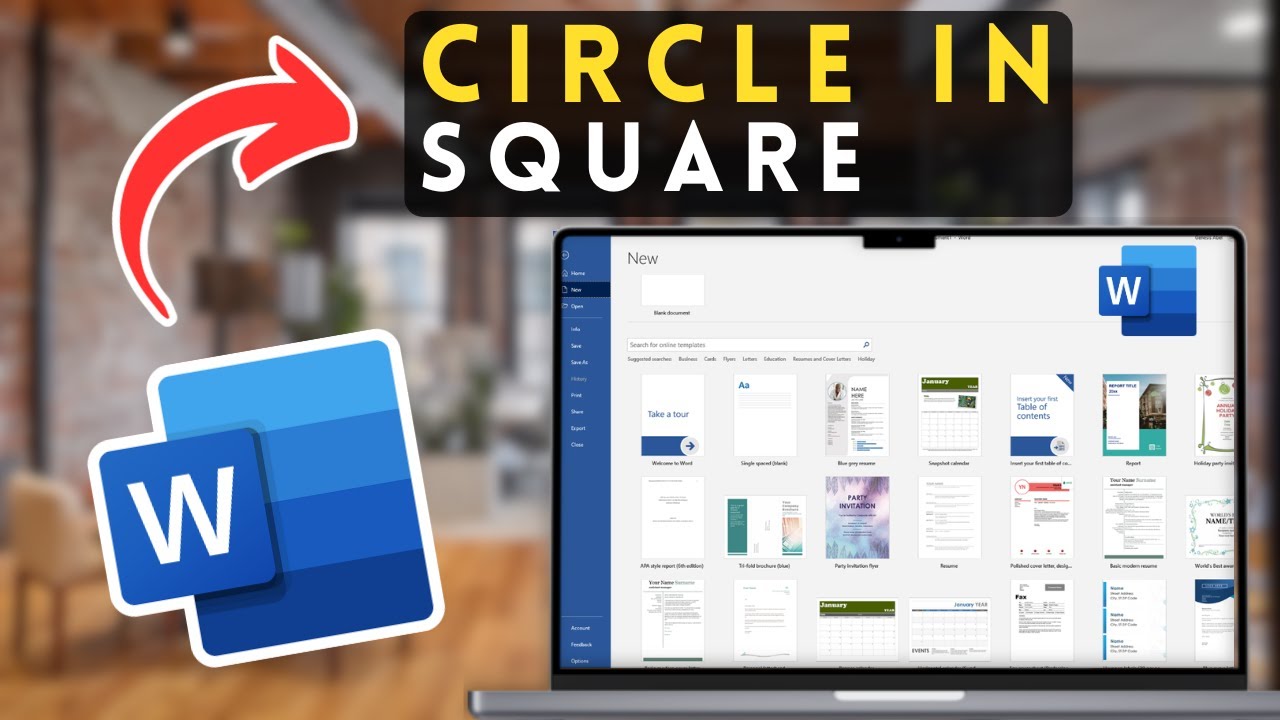 How to Draw a Circle in Square in Microsoft Word | MS Word Tutorial ...