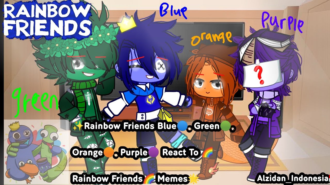 Rainbow Friends Blue🔵 Green🟢 Orange🟠 and Purple🟣 - React To - 🌈Rainbow  Friends🌈 Memes - S4 E2 