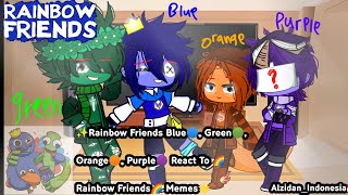 Rainbow Friends Blue🔵 Green🟢 Orange🟠 and Purple🟣 - React To - 🌈Rainbow Friends🌈 Memes - S4 E2