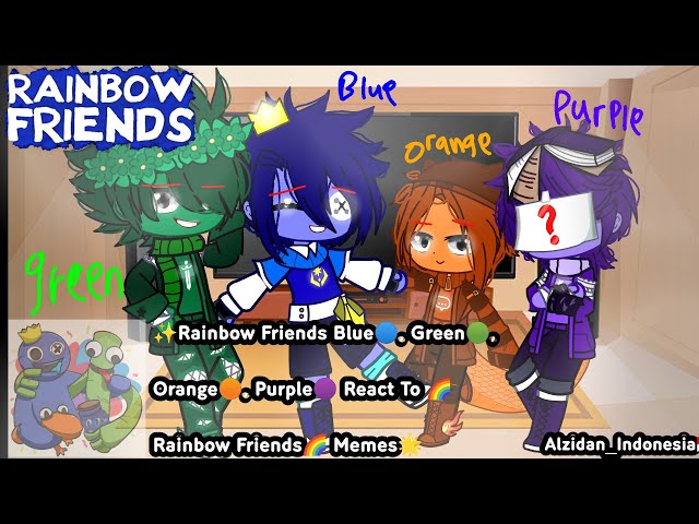 Mushroom meme{{animation Rainbow friends Roblox}}dancing Orange 🧡(purple 💜){blue💙👑}Green???💚 O^O? 