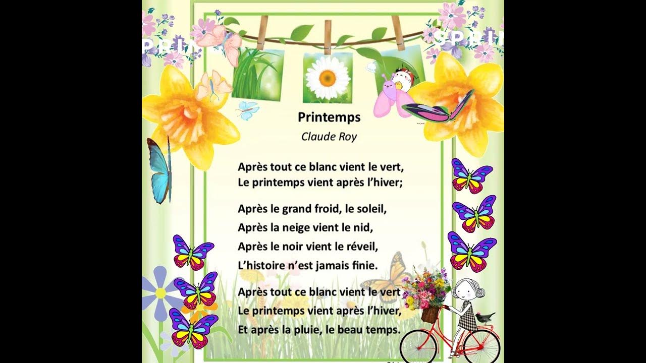 Après Tout Ce Blanc Vient Le Vert Printemps🦋🌸💐🌳 | Claude Roy | poésie - YouTube