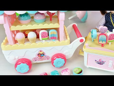 Baby doll and <strong>Ice</strong> cream cart toys shop <strong>play</strong> house story - ToyMong TV 토이몽