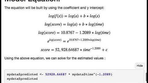 Power Law Model Example in R:   Game Score Data