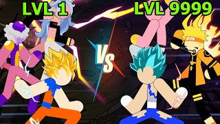 Người Que Đại Chiến Goku Super Saiyan VS Naruto Cửu Vĩ - Stickman Dragon Fight Top Game Android Ios screenshot 2