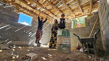 Exploring rural life: building a rural building and covering in a wooden board and cooking