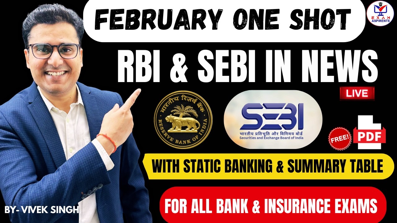 RBI & SEBI in News 2025| Banking & Financial Current Affairs February 2026 | ONE SHOT | Vivek Singh