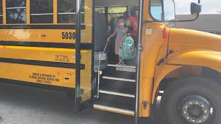 Sienna Gets off the Bus for Her First Day of Kindergarten (09-02-2020)