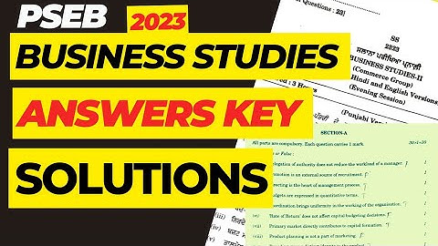 Business studies final paper 2023 Answer key 🔑 today | pseb 12th class business paper 2023 solutions