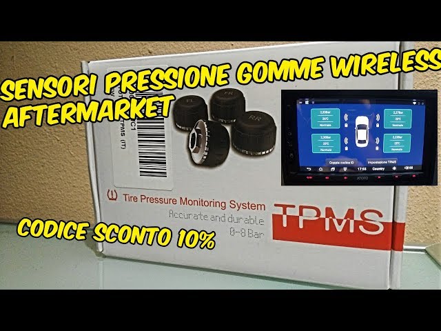 TPMS Sensori Pressione Pneumatici Interni Con Display USB | Per Android Auto, Allarmi Sonori