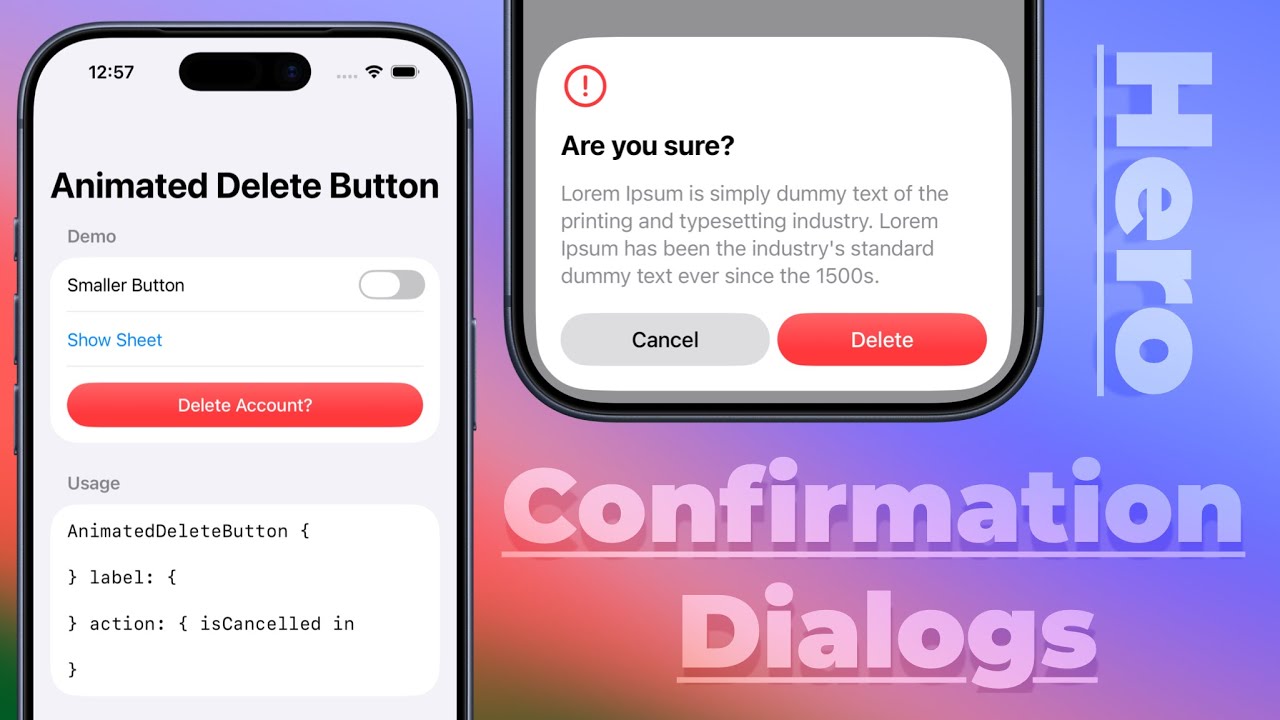 Hero Confirmation Dialogs Using SwiftUI | iOS 17+
