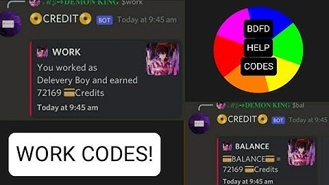 How to make work command | BDFD HELP CODES