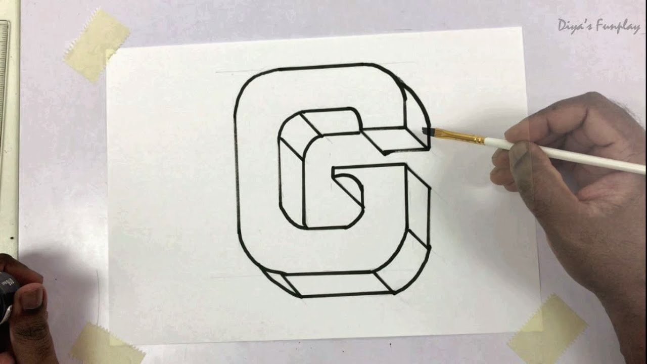 Draw letter G in 3D for assignment and project work | Alphabet G ...