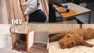 MY NEW PUPPY ! HOW I MADE MY DOG CRATE MODERN AND AESTHETIC |  GOLDENDOODLE | PET & HOME DECOR INSPO
