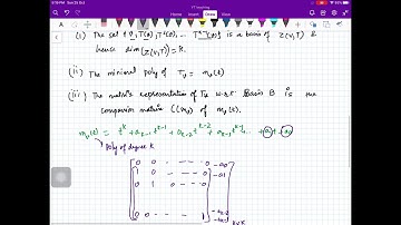 Lecture 127 (Theorem on T cyclic subspaces)