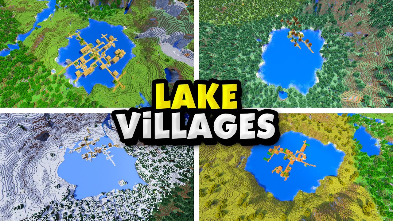Seed Minecraft Java Lago 5 Minecraft Lake Village Seeds! - YouTube