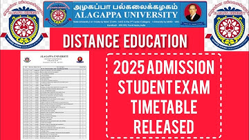 Alagappa University Distance Education 2025 Student Exam Timetable #alagappauniversity #exam     