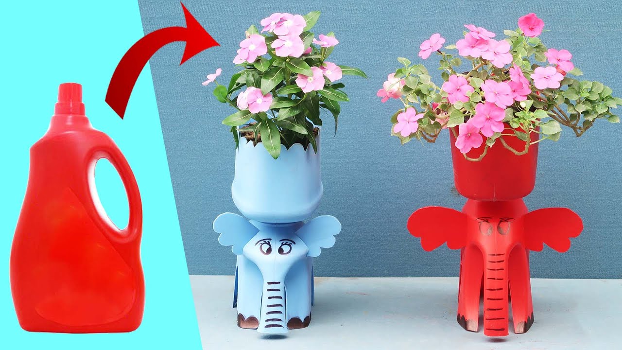Awesome Flower Pot Ideas _ Recycle A Plastic Bottle To Make A