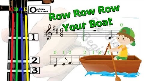 Row Row Row Your Boat | Violin Tutorial | Children Song | 小提琴 | 划船歌 | 兒歌 [Level 1]