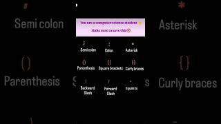 Must Know Coding Symbols for Beginners 🔥 | Programming Basics #learning #explorepage