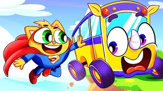 Wheels on the SUPERHERO Bus + Rescue Team Songs by Baby Cars