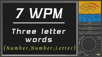 7wpm Three letter words number,number,letter, cw trainer