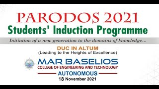 PARODOS 2021| Induction Programme | Mar Baselios College of Engineering and Technology (Autonomous)