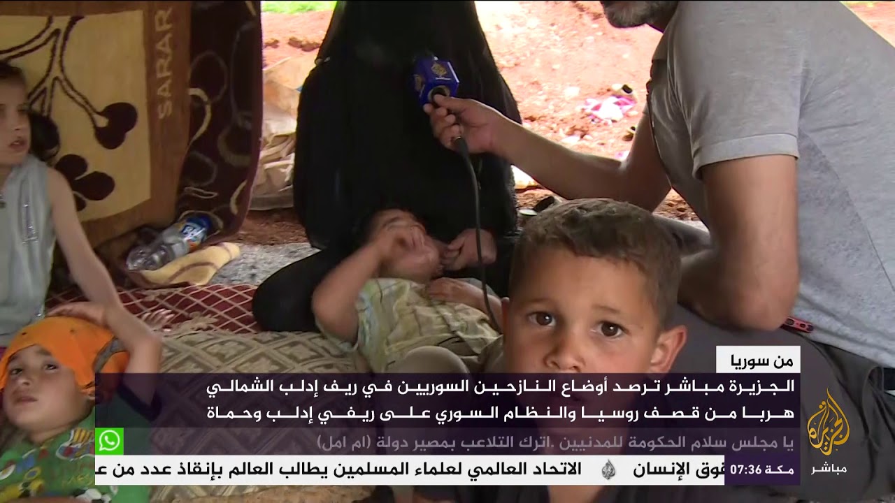 سوريا ..  أوضاع النازحين بريف إدلب الشمالي الفارين من القصف