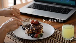 VLOG || A day with me , Pancake recipe , Chocolate Strawberry , Silent vlog