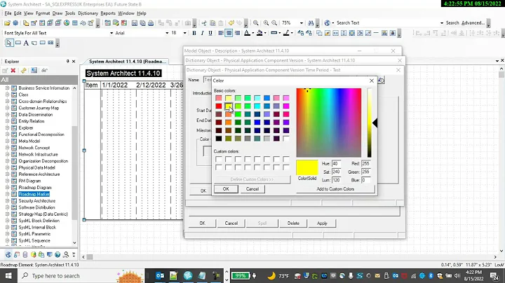 Building Roadmaps of Enterprise Architecture Artifacts w System Architect's Roadmap Marker Diagram