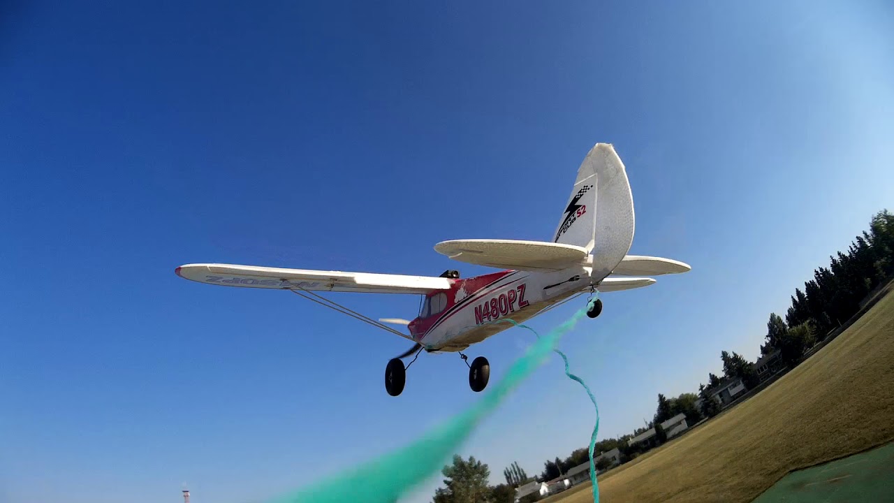 Camera on smaller RC plane behind bigger RC plane but decent landing. YouTube