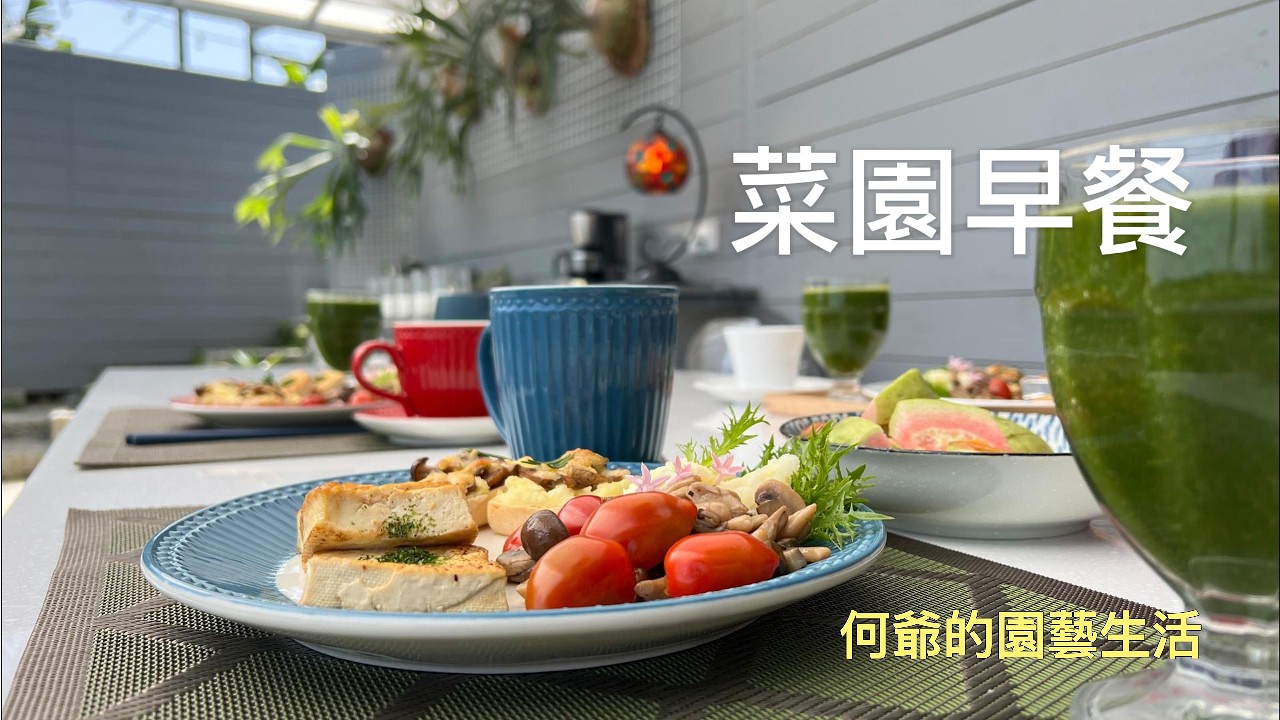 現採生菜、番茄與橘子的元氣早餐｜年度早餐作品大回顧_ 何爺的園藝生活（54）