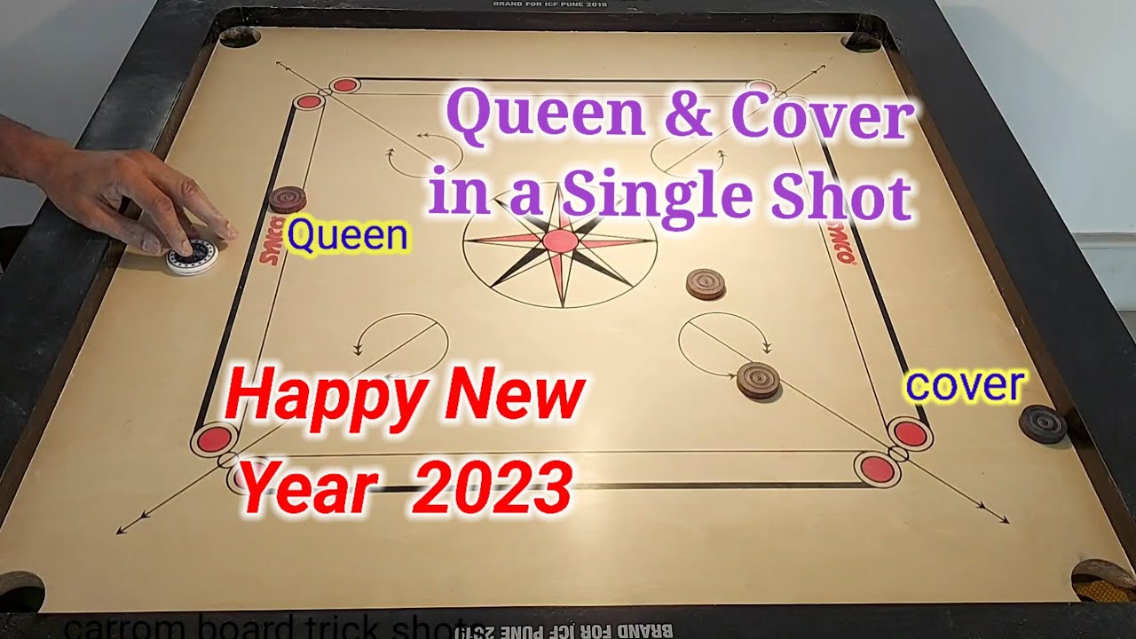 Carrom Queen & Cover in a Single Shot | Carrom Board Trick Shot