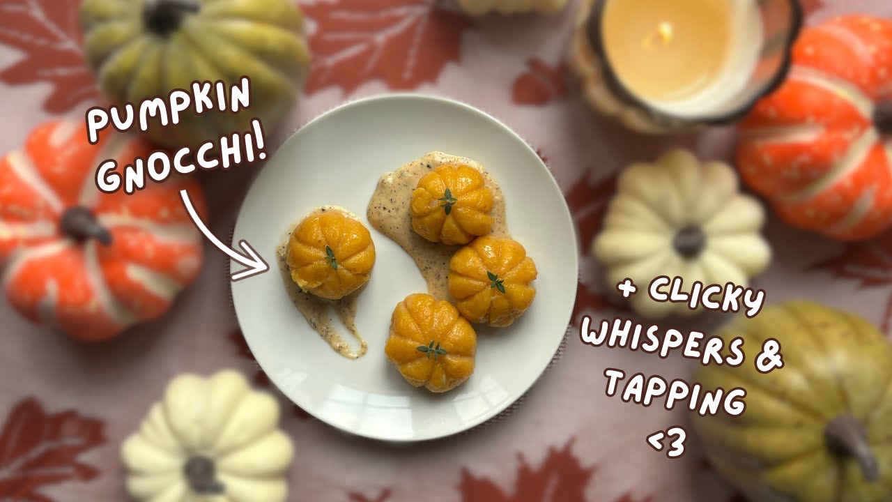 ASMR Cooking You Pumpkin Gnocchi for Dinner (whispering, layered tapping & cooking sounds)