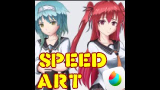 Mio Naruse & Yuki Nonaka Fanart Speed Paint