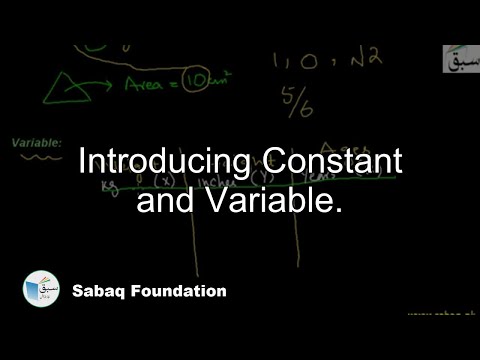 Introducing Constant and Variable., Math Lecture | Sabaq.pk