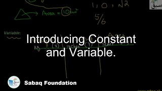 Introducing Constant and Variable., Math Lecture | Sabaq.pk