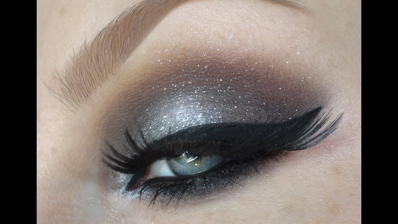 Metallic Grey Silver Glitter Smokey Eyes Makeup Tutorial YouTube