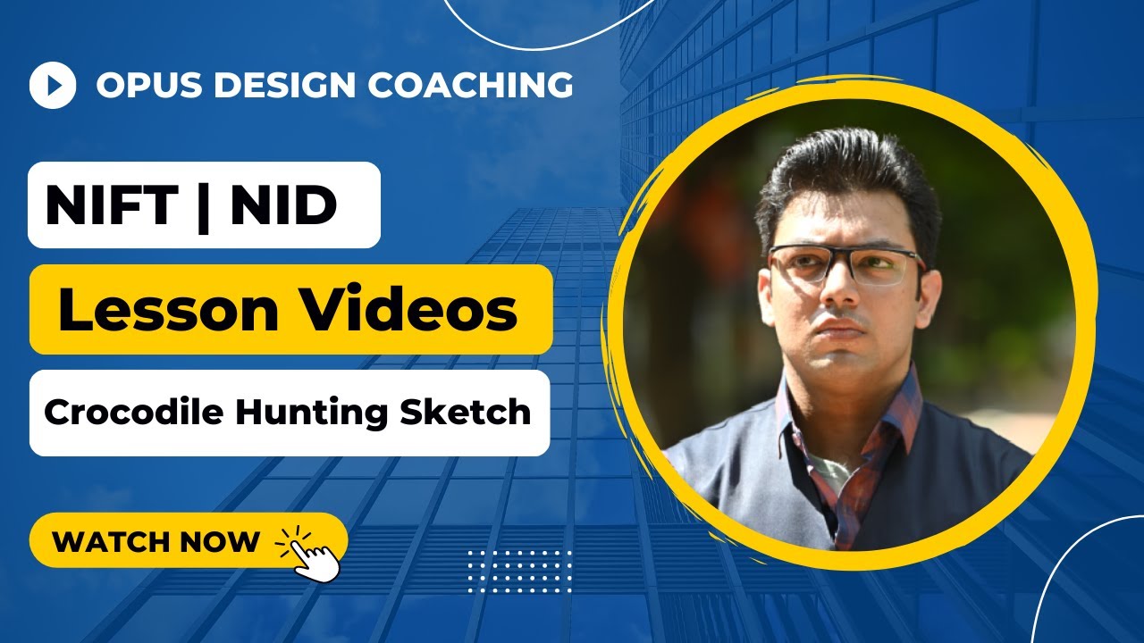 Crocodile: Hunting (in Four Steps) Sketch | LIVE Coaching for NIFT, NID | OPUS Design Coaching