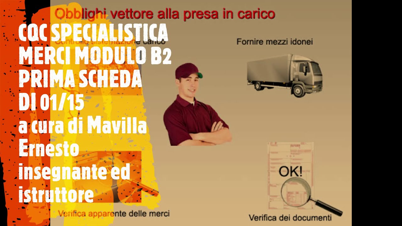 CQC SPECIALISTICA MERCI MODULO B2 PRIMA SCHEDA 01/15